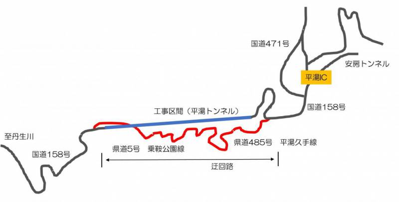 【夜間のみ】平湯トンネル舗装補修工事に伴う夜間通行止め（迂回路有）のお知らせ